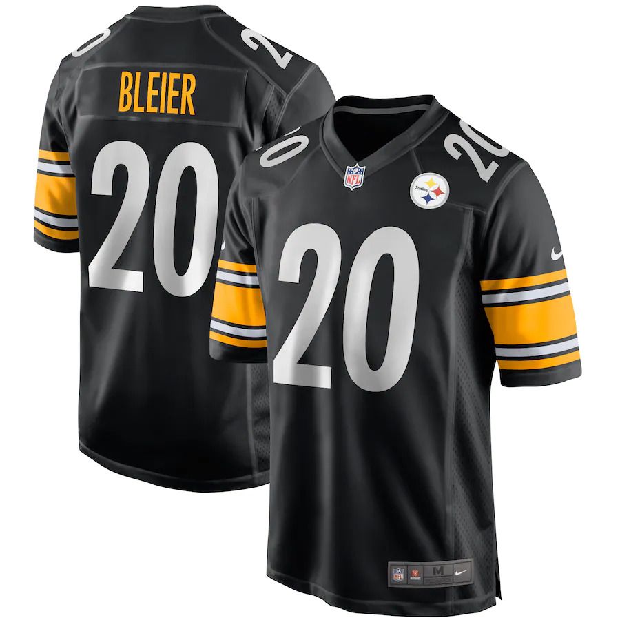 Men Pittsburgh Steelers #20 Rocky Bleier Nike Black Game Retired Player NFL Jersey